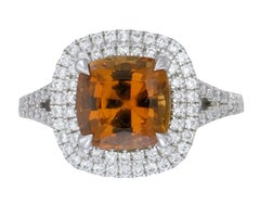 NO RESERVE GIA Cert Orloff of Denmark Platinum Ring with Tourmaline, Diamonds