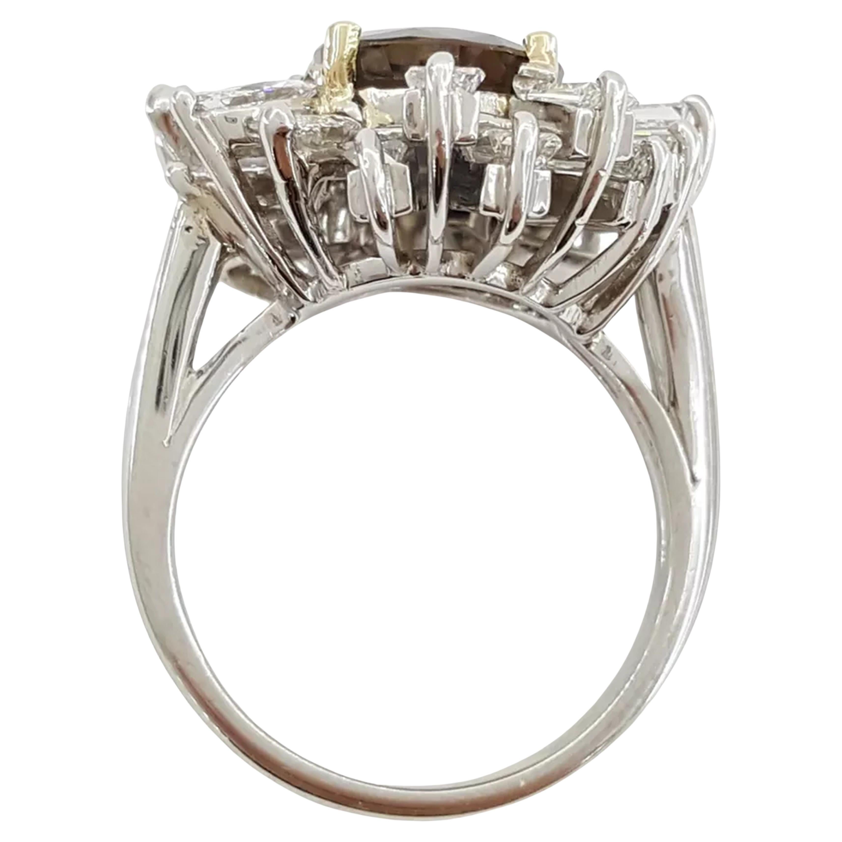 GIA Certified Oscar Heyman 6 Ct. Alexandrite Diamond engagement ring In New Condition For Sale In Chicago, IL