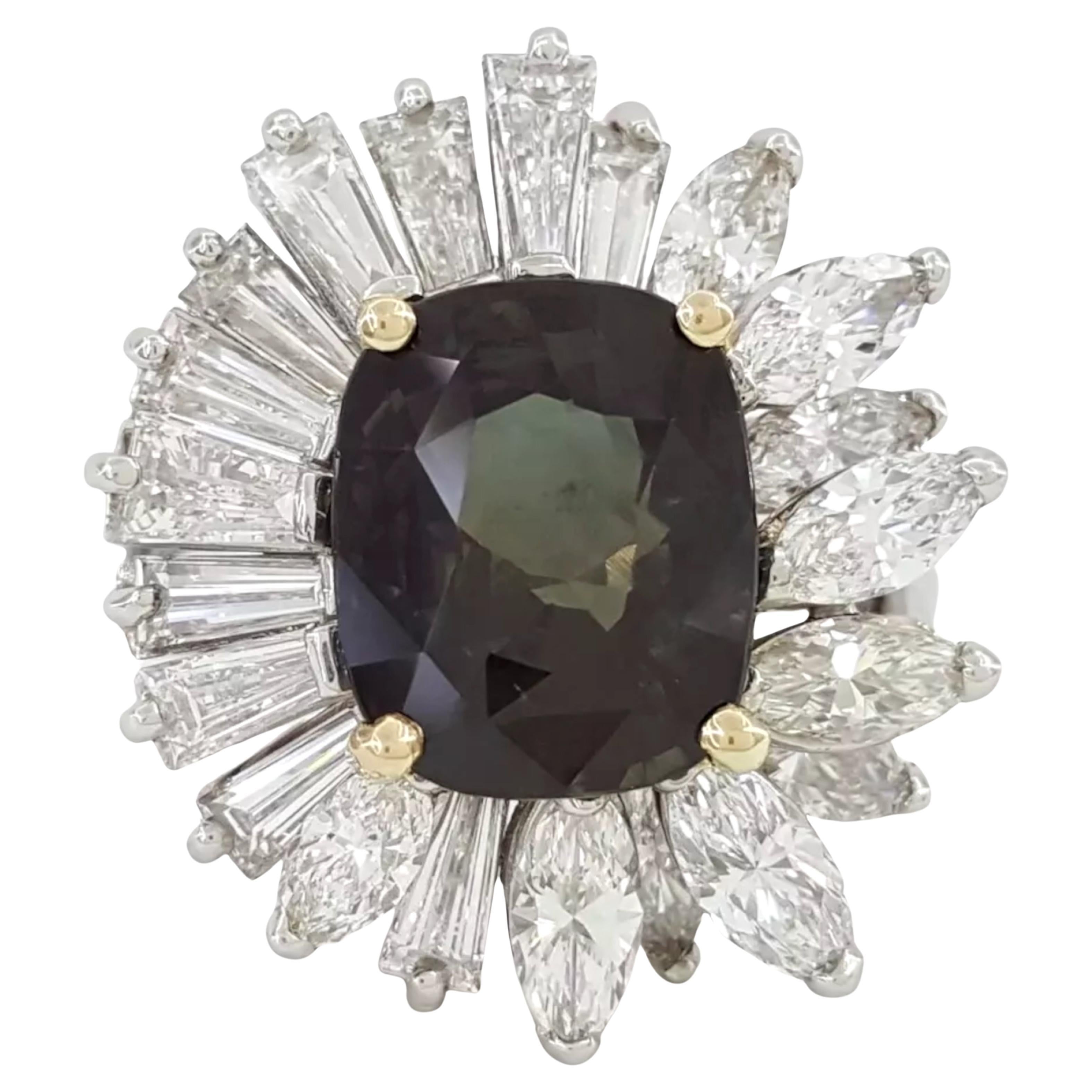 Contemporaneo GIA Certificato Oscar Heyman 6 Ct. Anello di fidanzamento con diamante alessandrite in vendita