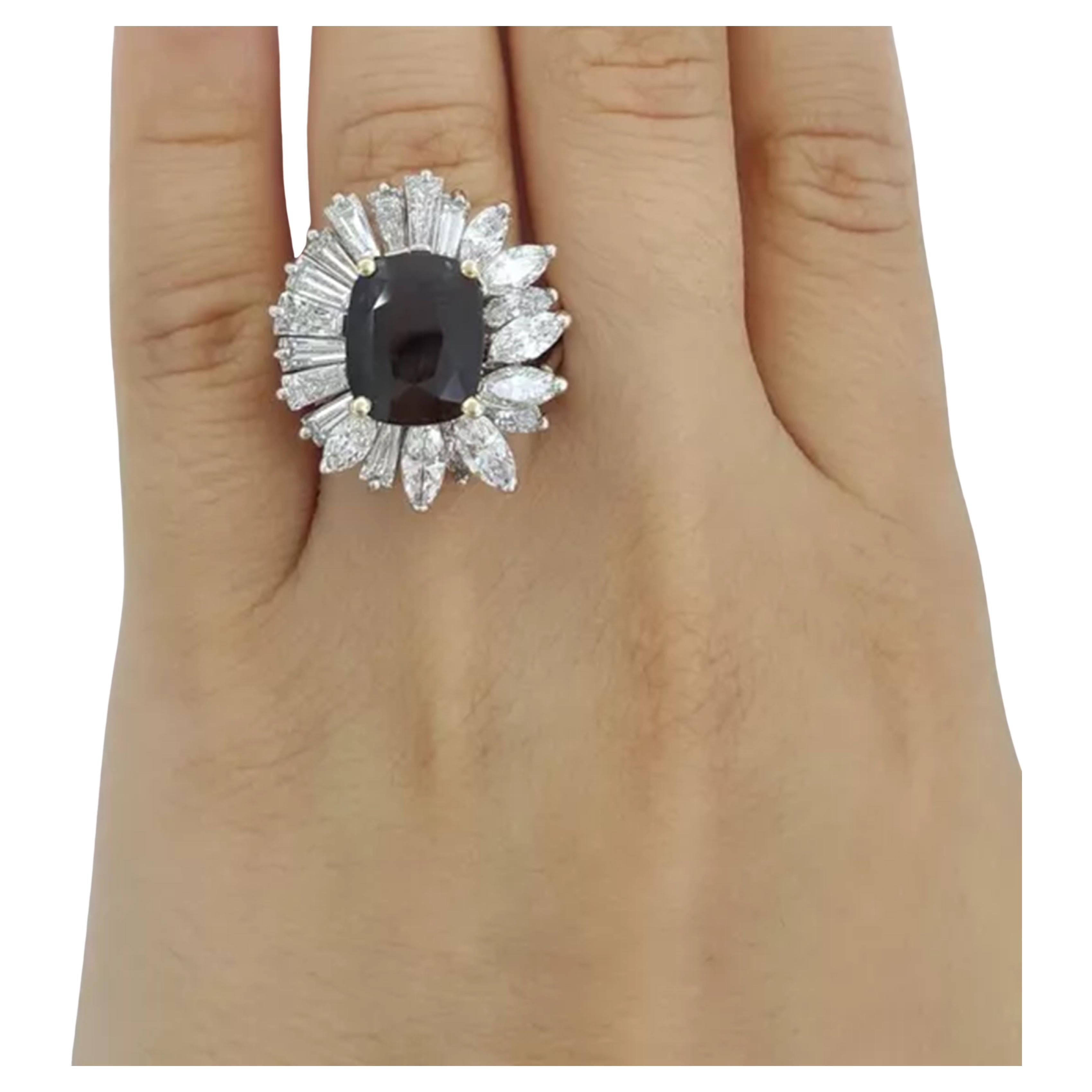 GIA Certified Oscar Heyman 6 Ct. Alexandrite Diamond engagement ring For Sale 1