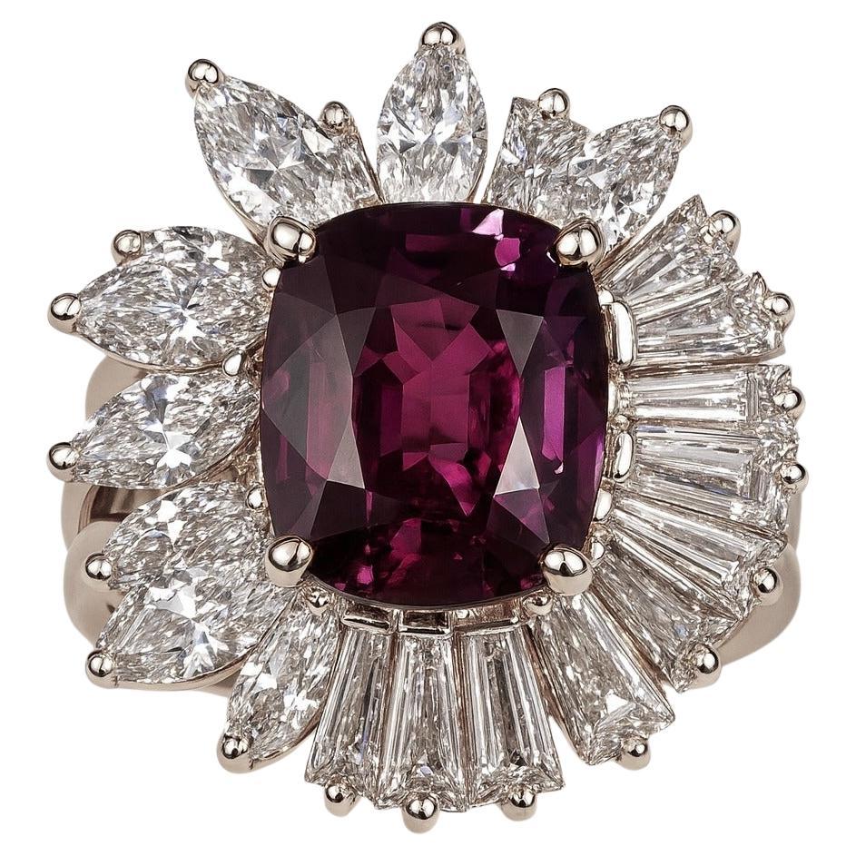 GIA Certified Oscar Heyman 6 Ct. Alexandrite Diamond engagement ring