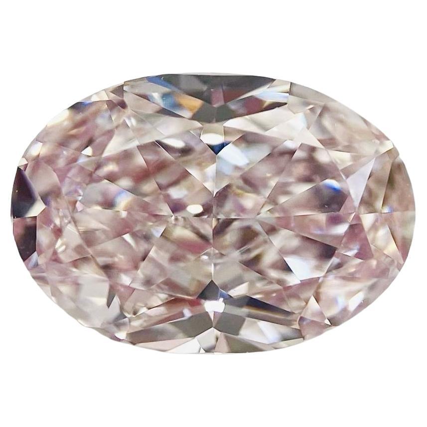 GIA Certified Oval 1.03 Carat Natural Loose Fancy Light Pink VS1 Diamond For Sale