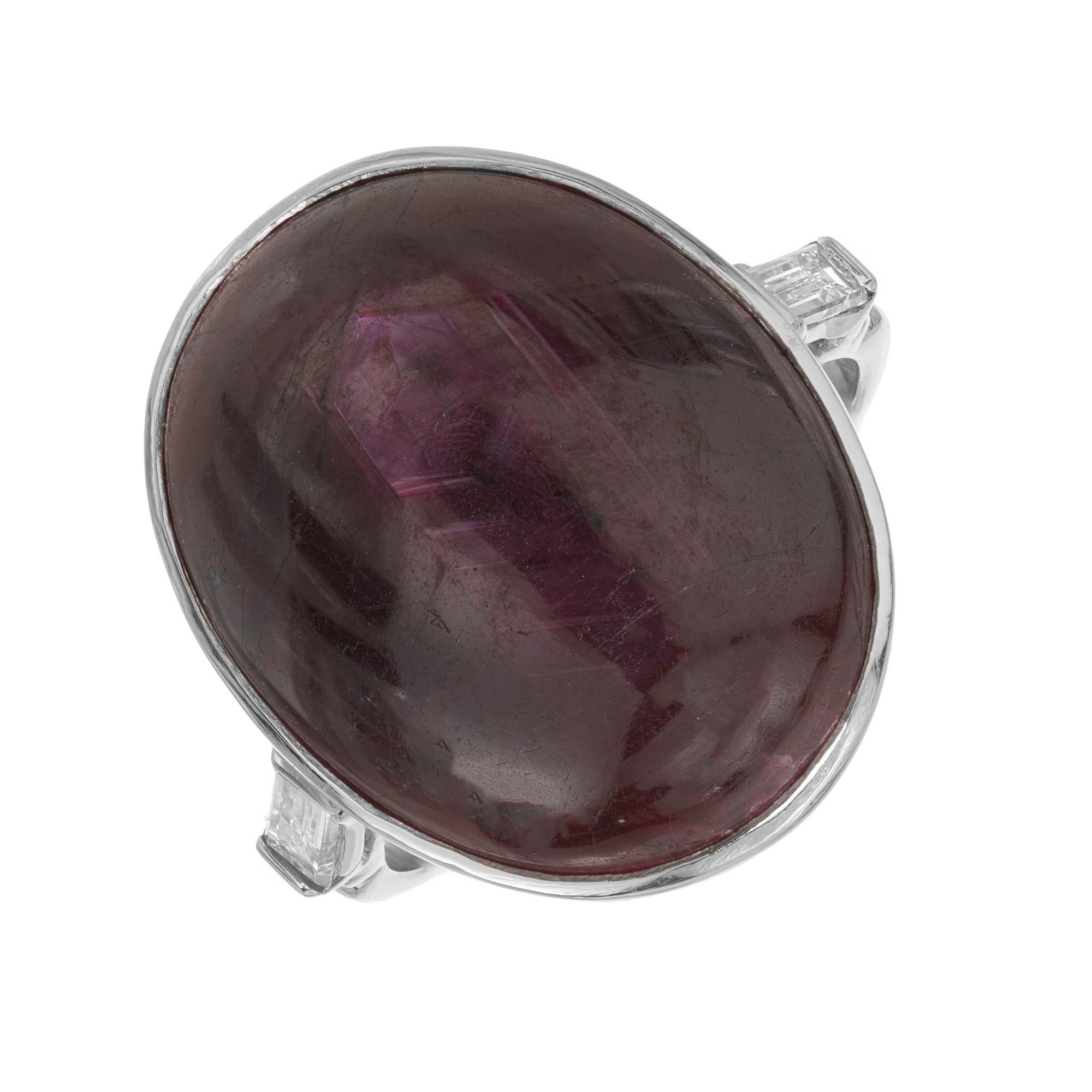 Taille ovale Bague cocktail en platine avec diamants et rubis naturel de 17,90 carats certifié GIA en vente