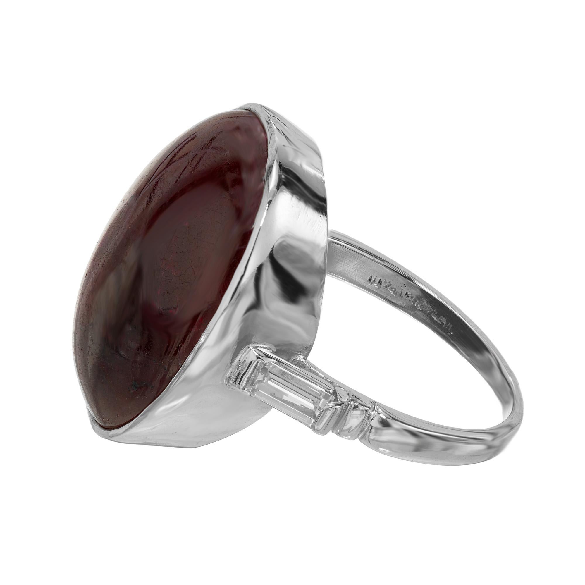 Bague cocktail en platine avec diamants et rubis naturel de 17,90 carats certifié GIA en vente 1