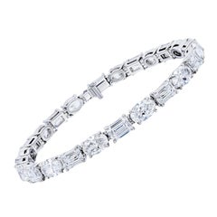GIA-zertifiziertes Diamantarmband im Oval- und Smaragdschliff