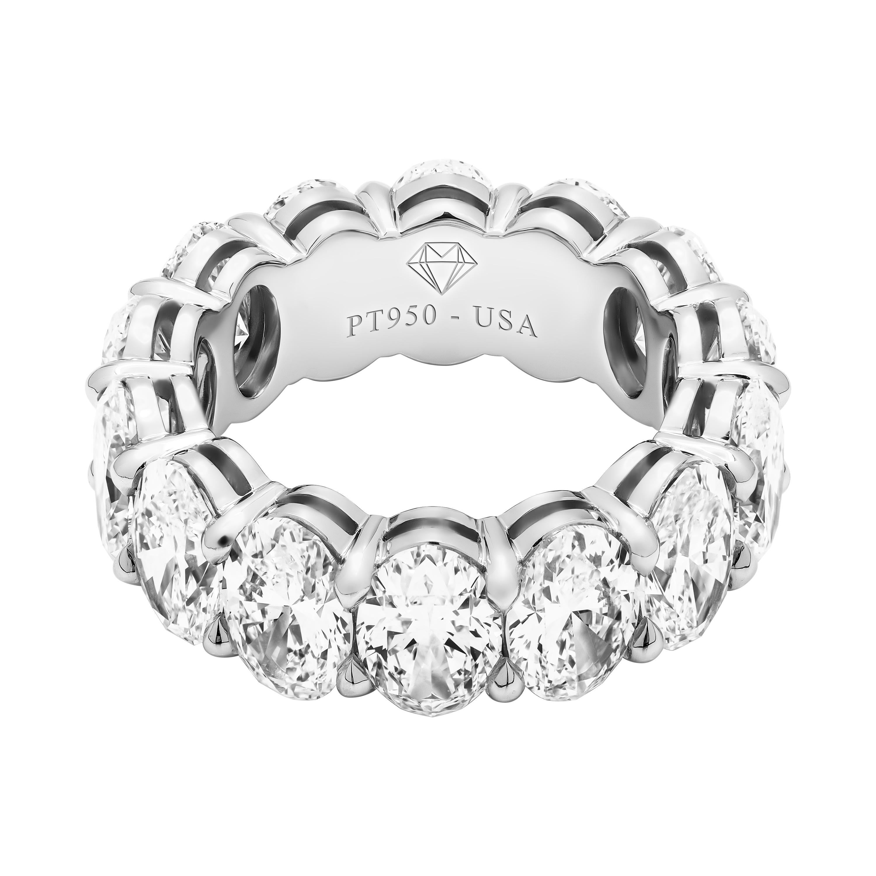 Oval Cut Anniversary Band in Platinum 9.99ct
The most wanted piece of jewelry in 2020, timeless, edgy and stylish
Handcrafted Band , the highest quality of mounting you will find! Delicate yet sturdy 
Mounted in Platinum 950, 14 oval cut diamonds