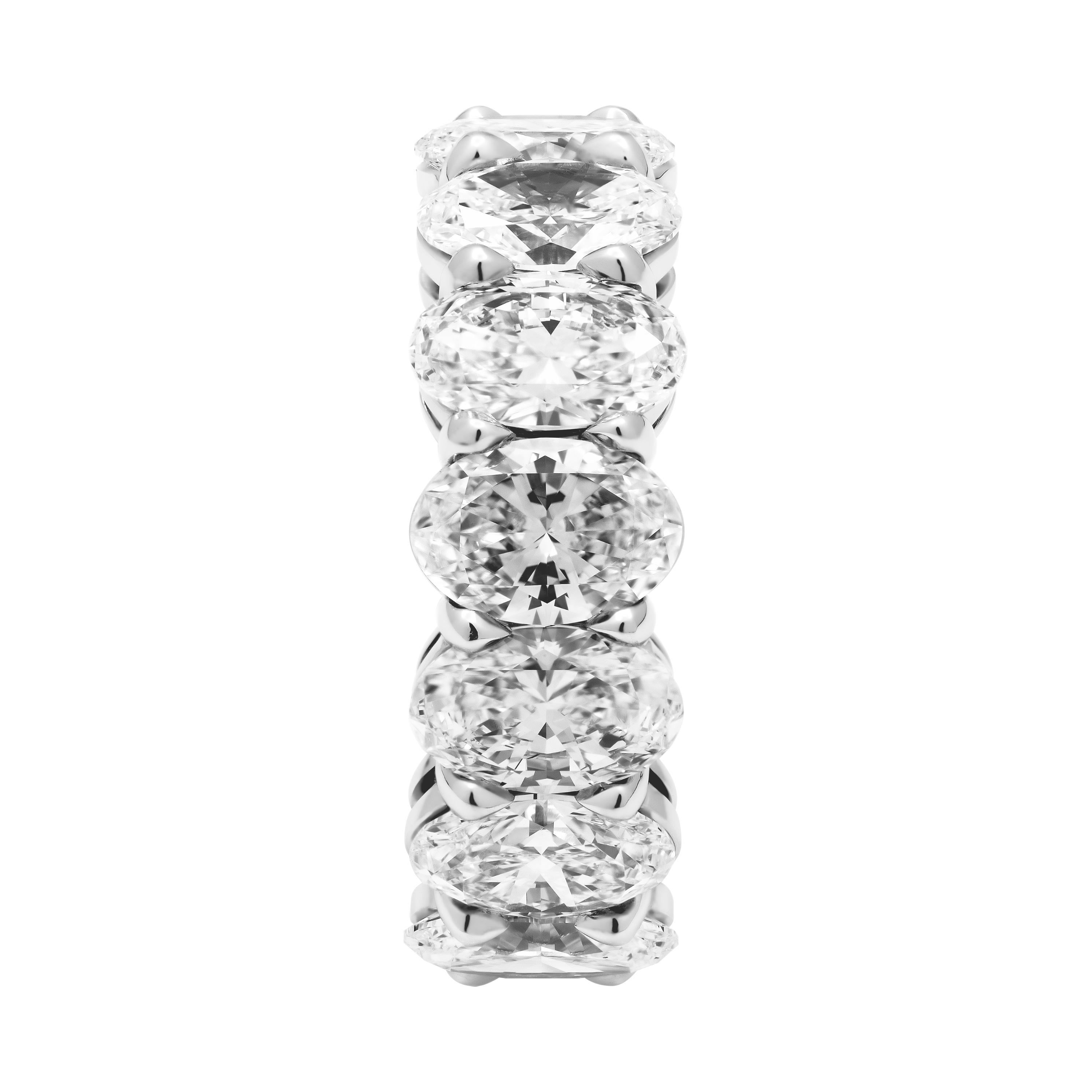 Contemporary GIA Certified Oval Anniversary Band in Platinum 9.99 Carat