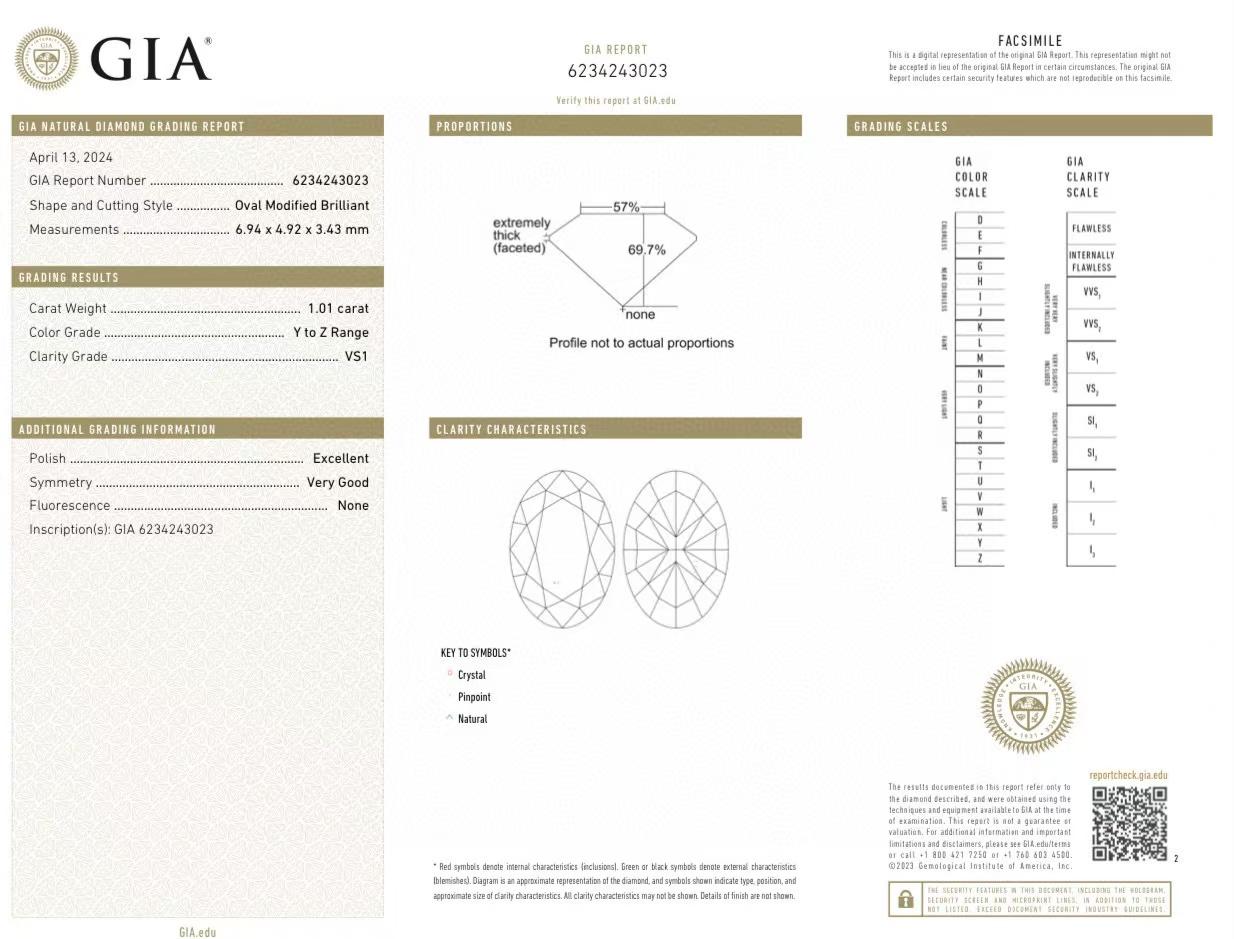 GIA Certified Oval-Cut 1.01 Carat Yellow Diamond Double Halo Ring/Pendant For Sale 1