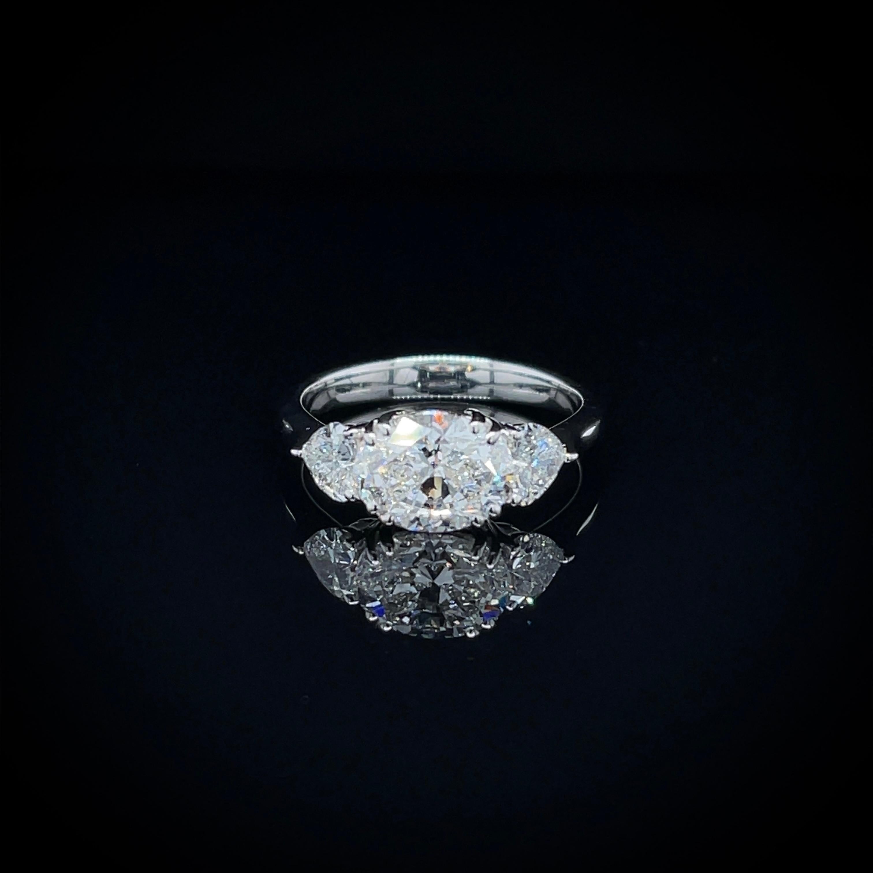 GIA Certified Oval Cut 2.02 Carat F VS1 Diamond Ring in 18K White Gold For Sale 2