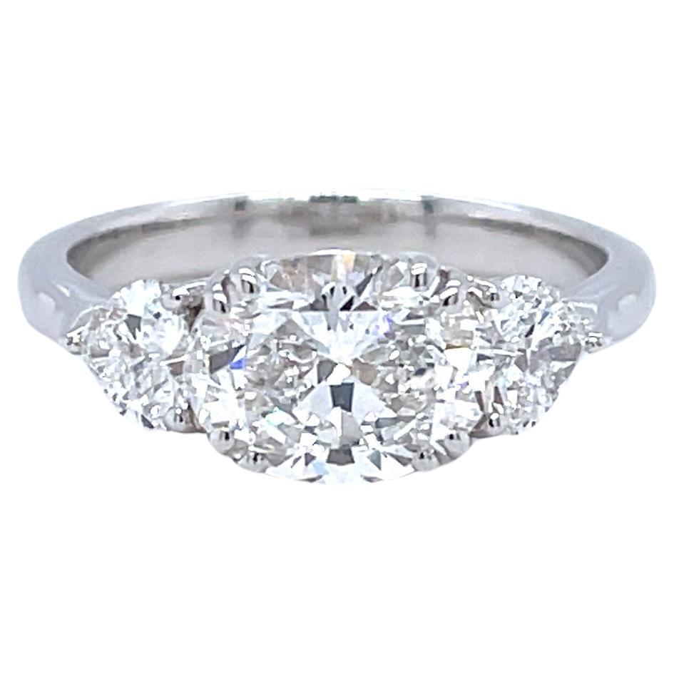 GIA Certified Oval Cut 2.02 Carat F VS1 Diamond Ring in 18K White Gold For Sale