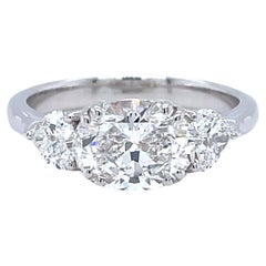 Bague en or blanc 18 carats avec diamants de 2,02 carats F VS1 certifiés GIA