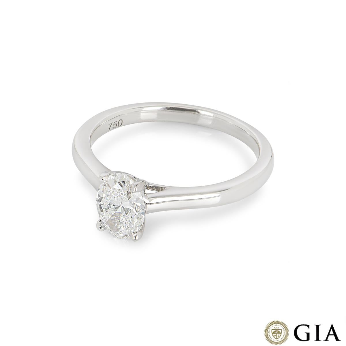 GIA Certified Oval Cut Diamond Engagement Ring 0.80 F/VS2 In New Condition For Sale In London, GB