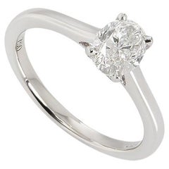 GIA Certified Oval Cut Diamond Engagement Ring 0.80 F/VS2