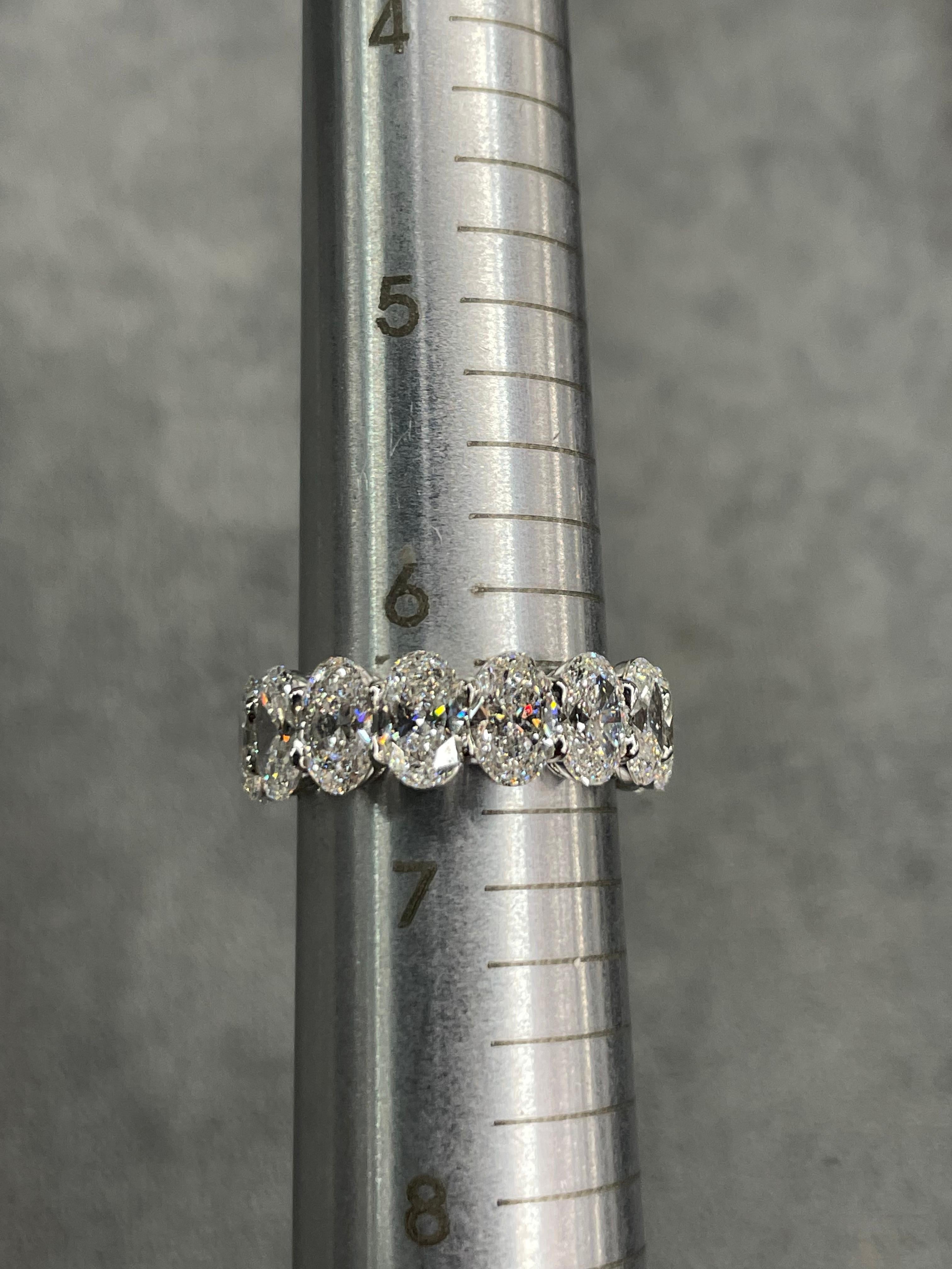 Women's GIA Certified Oval Cut Diamond Eternity Ring 7.62 CTS D-F IF-VS2 Platinum 