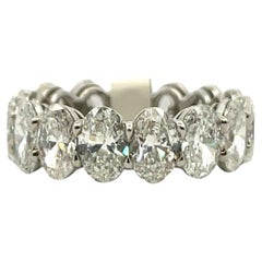 GIA Certified Oval Cut Diamond Eternity Ring 8.32 CTS D-F VVS1-VS2 Platinum