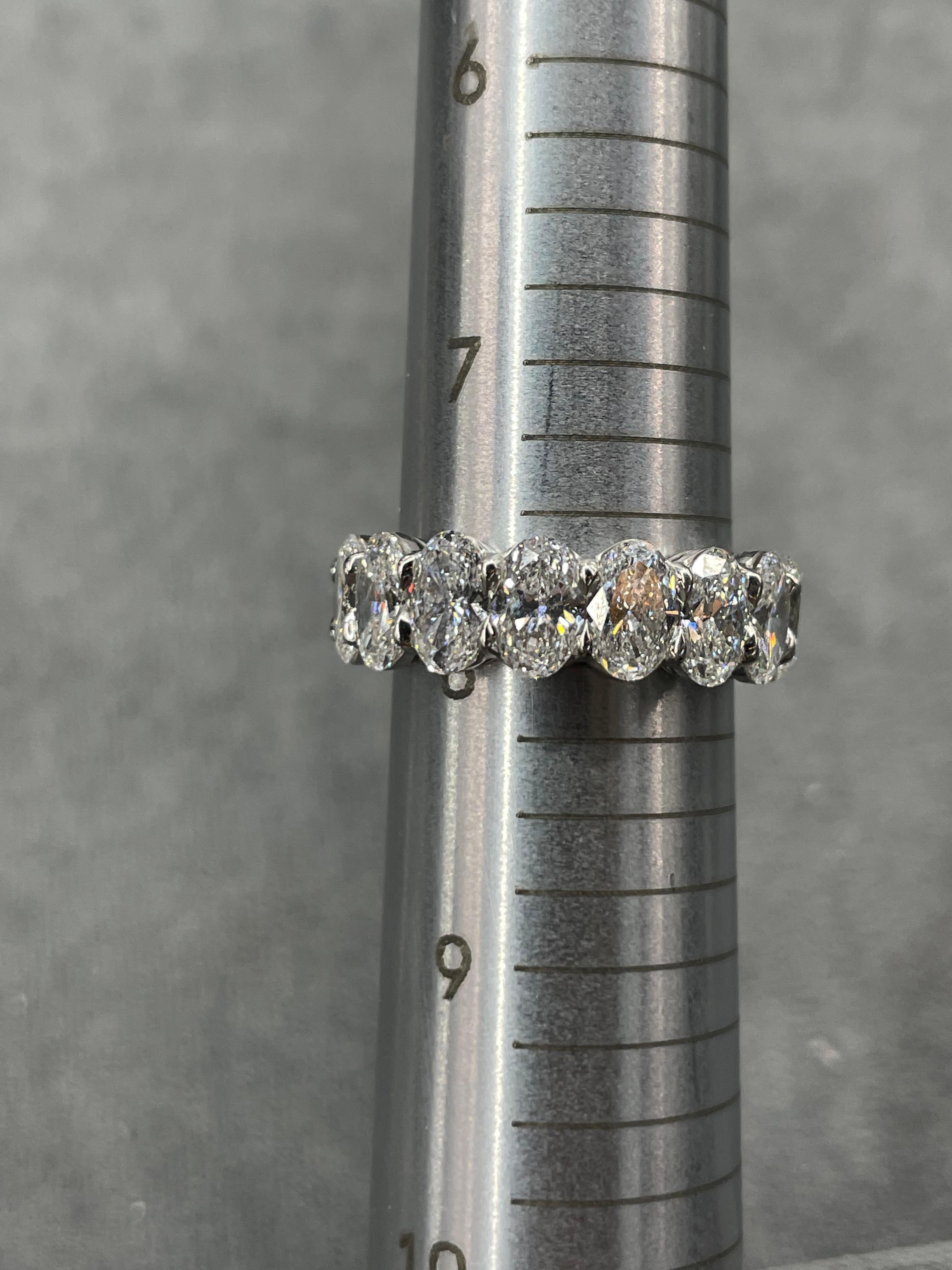 GIA Certified Oval Cut Diamond Eternity Ring 8.32 CTS D-F VVS1-VS2 Platinum 1