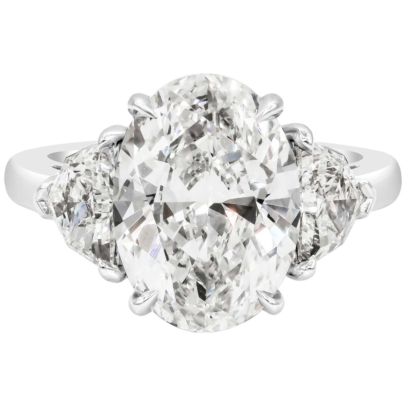 Roman Malakov GIA Certified Oval Cut Diamond Three-Stone Engagement ...