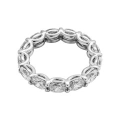 GIA Certified Oval Cut East-West Anniversary Band in Platinum 3.95 Carat