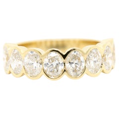 Bandeau demi-biseau à diamant ovale de 2,48ct certifié par le GIA