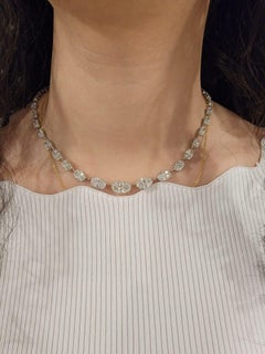 GIA Certified Oval Diamond Riviera Necklace