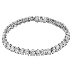 Bracelet tennis en platine avec diamants ovales certifiés GIA de 15,60 carats (0,40 carat chacun)