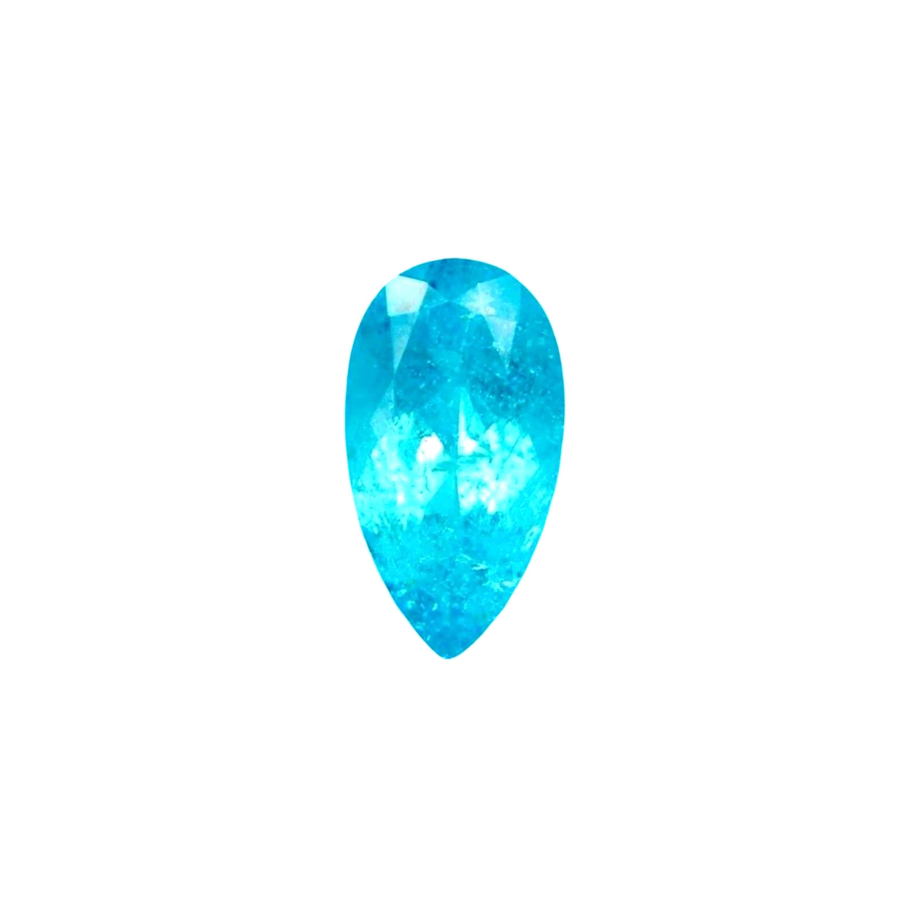 GIA Certified Paraiba Tourmaline 1.41ct Oval  Neon Blue Brazilian Tourmaline For Sale