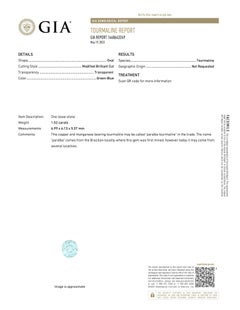 GIA-zertifizierter Paraiba-Turmalin 1,52 Karat natürlich