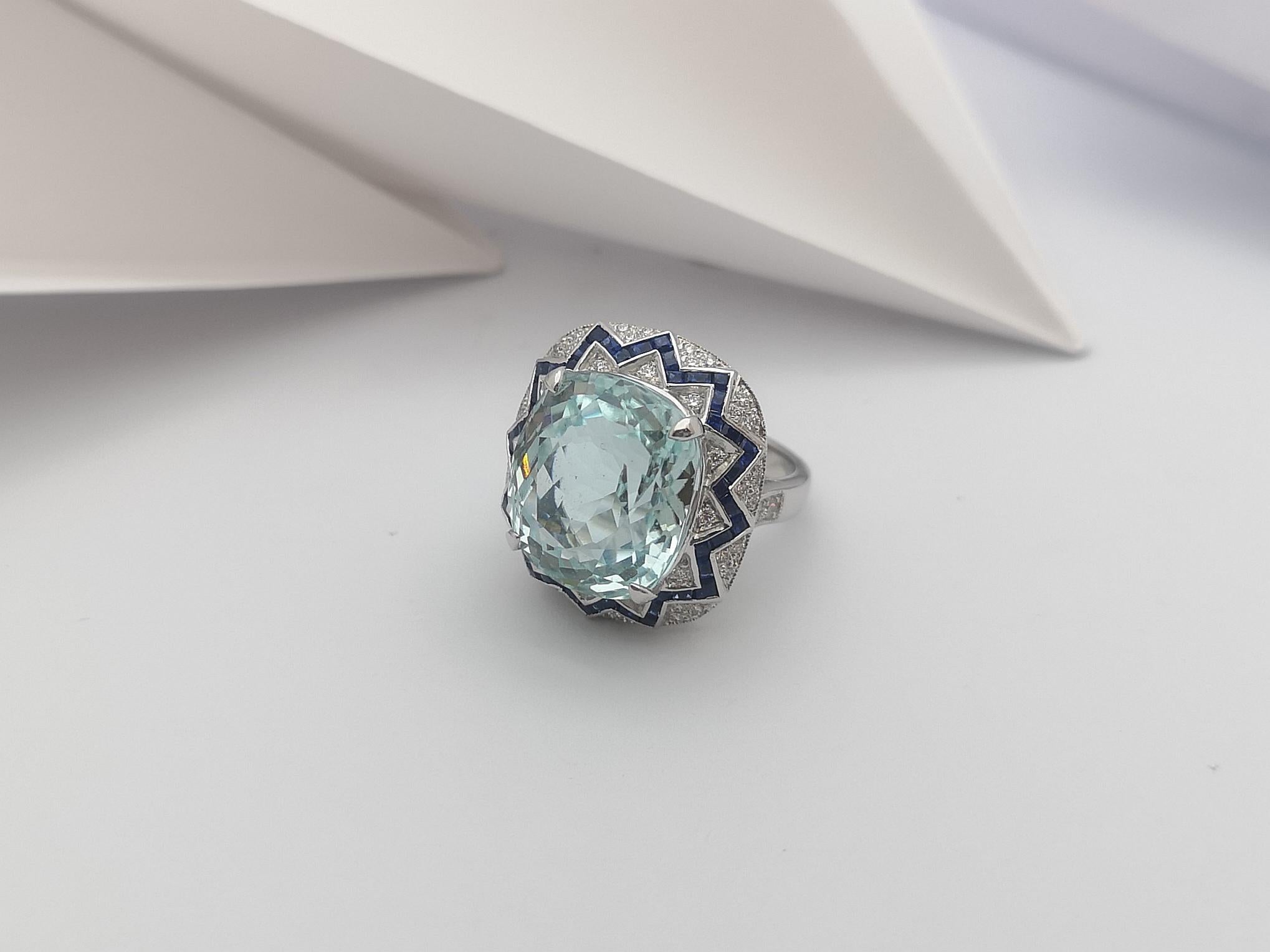 GIA Certified Paraiba Tourmaline, Blue Sapphire, Diamond Ring in 18K White Gold For Sale 2