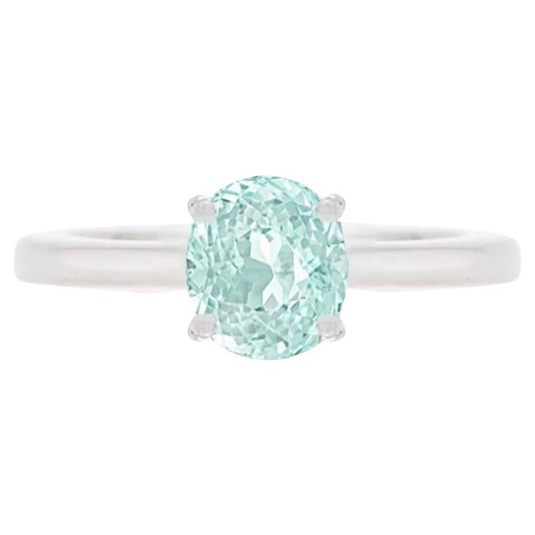 GIA Certified Paraiba Tourmaline Solitare Ring 1.52 Carat Natural