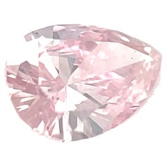 GIA Certified Pear Cut Fancy Intense Pink 0.13 Carat Diamond Ring