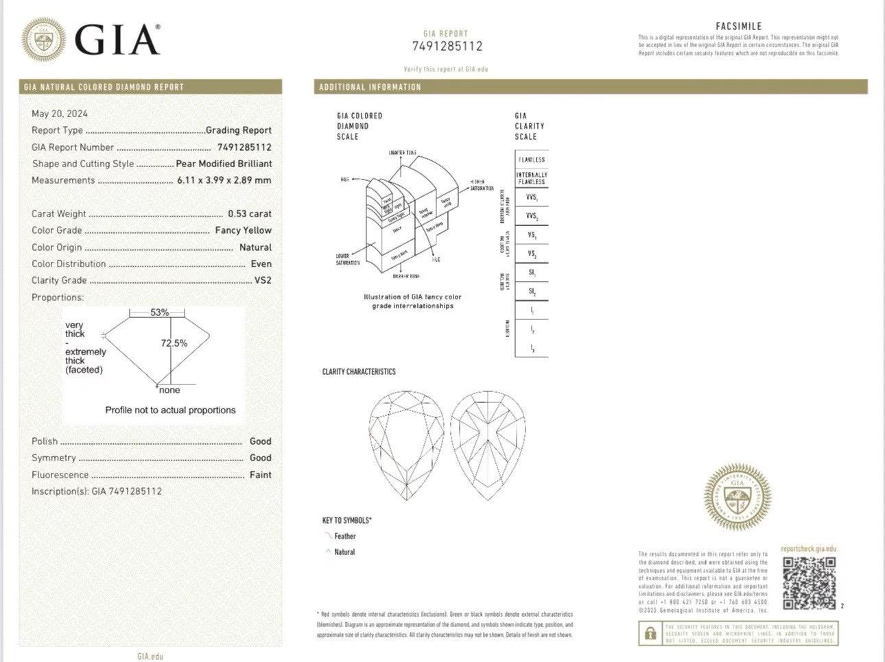 GIA Certified Pear-Cut Yellow Diamond 18K White Gold Earrings with Diamonds In New Condition For Sale In Kowloon, HK