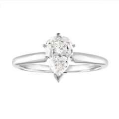 GIA Certified Pear Shape 1.04 Carat I VS1 Diamond Gold Solitaire Ring