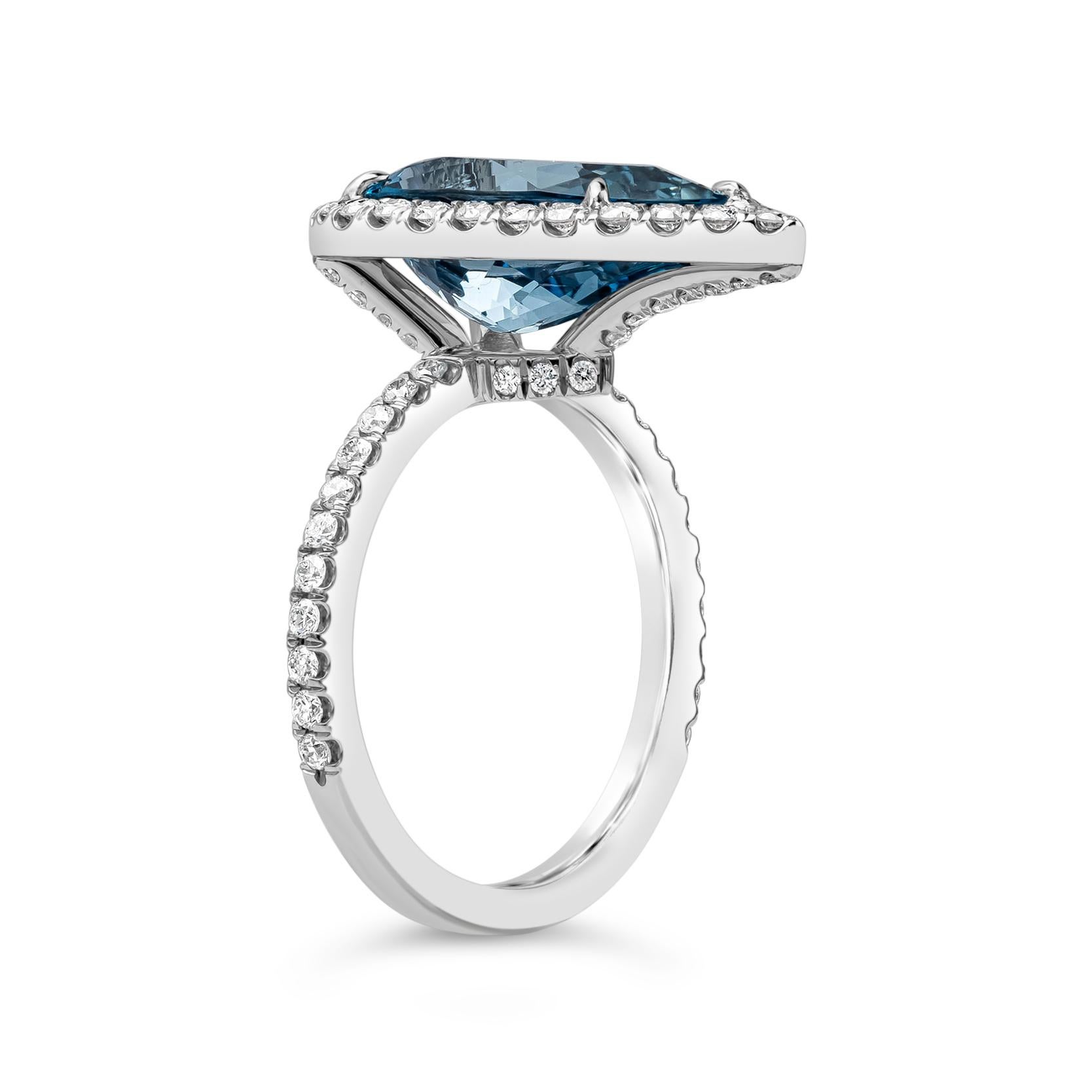 pear shaped aquamarine engagement ring