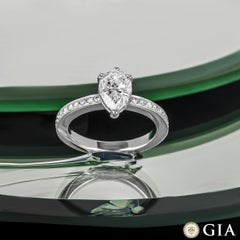 GIA Certified Pear Shape Diamond Engagement Ring 1.21 Carat G/VS1