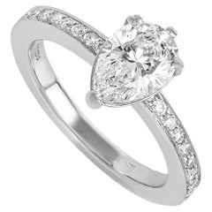 GIA Certified Pear Shape Diamond Engagement Ring 1.21 Carat G/VS1