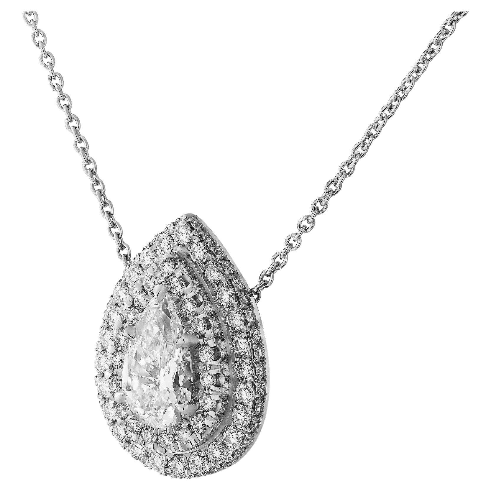 GIA Certified Pear Shape Diamond Pendant
