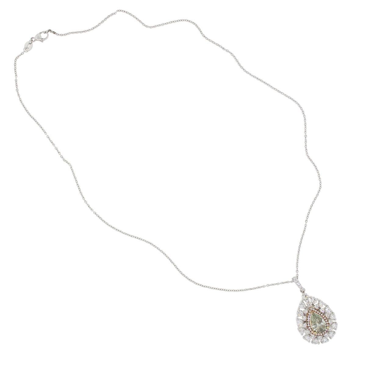 Pear Cut GIA Certified Pear Shape Diamond Pendant Necklace