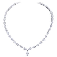 GIA-zertifizierter birnenförmiger Diamant Riviera-Halskette mit 42::24 Karat