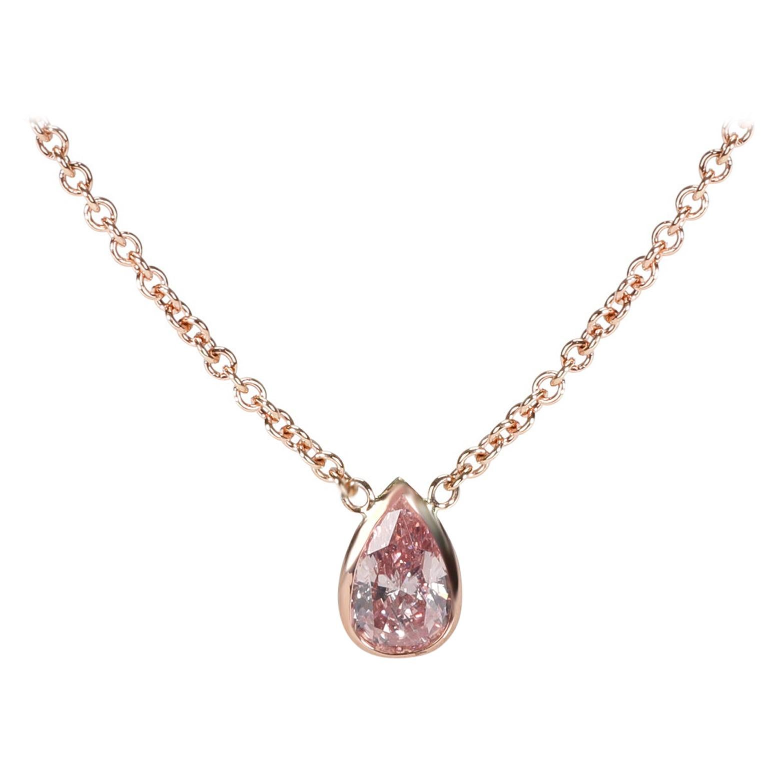 5.80 Carat Argyle Fancy Intense Pink Diamond Platinum Necklace For Sale ...