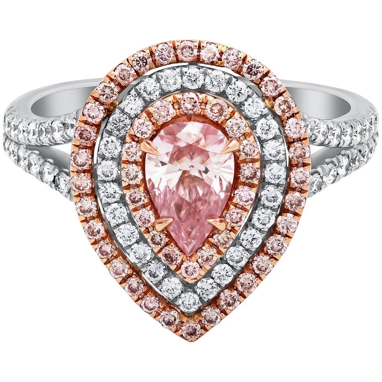 GIA Certified Carat Pear Shape Pink Diamond Engagement Ring