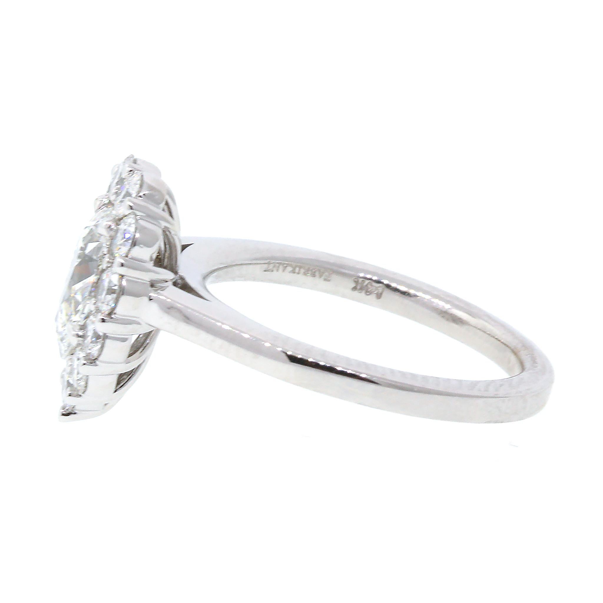 Pear Cut GIA Certified Pear Shaped Diamond Engagement Ring For Sale