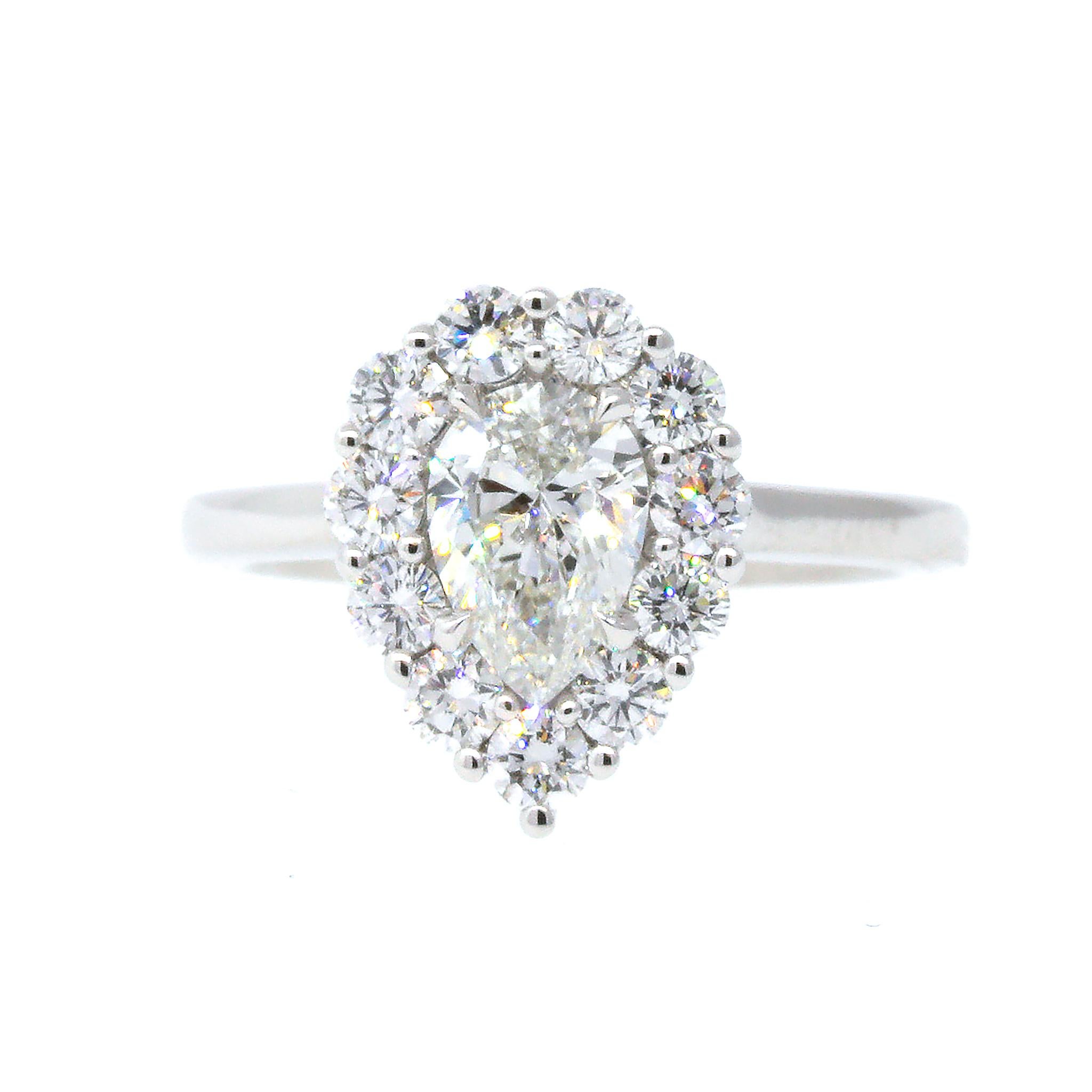 GIA Certified Pear Shaped Diamond Engagement Ring For Sale 2