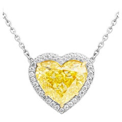 GIA Certified Pendant with 10.14ct Fancy Yellow Heart Shape