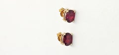 GIA certified Pigeon blood Red  Color 3 carats Ruby  Earring in 18K  Yellow Gold