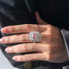 GIA Certified Pink Diamond Convertible Cocktail Ring in 18K White Gold