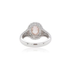 Bague solitaire en platine avec diamant rose certifié GIA