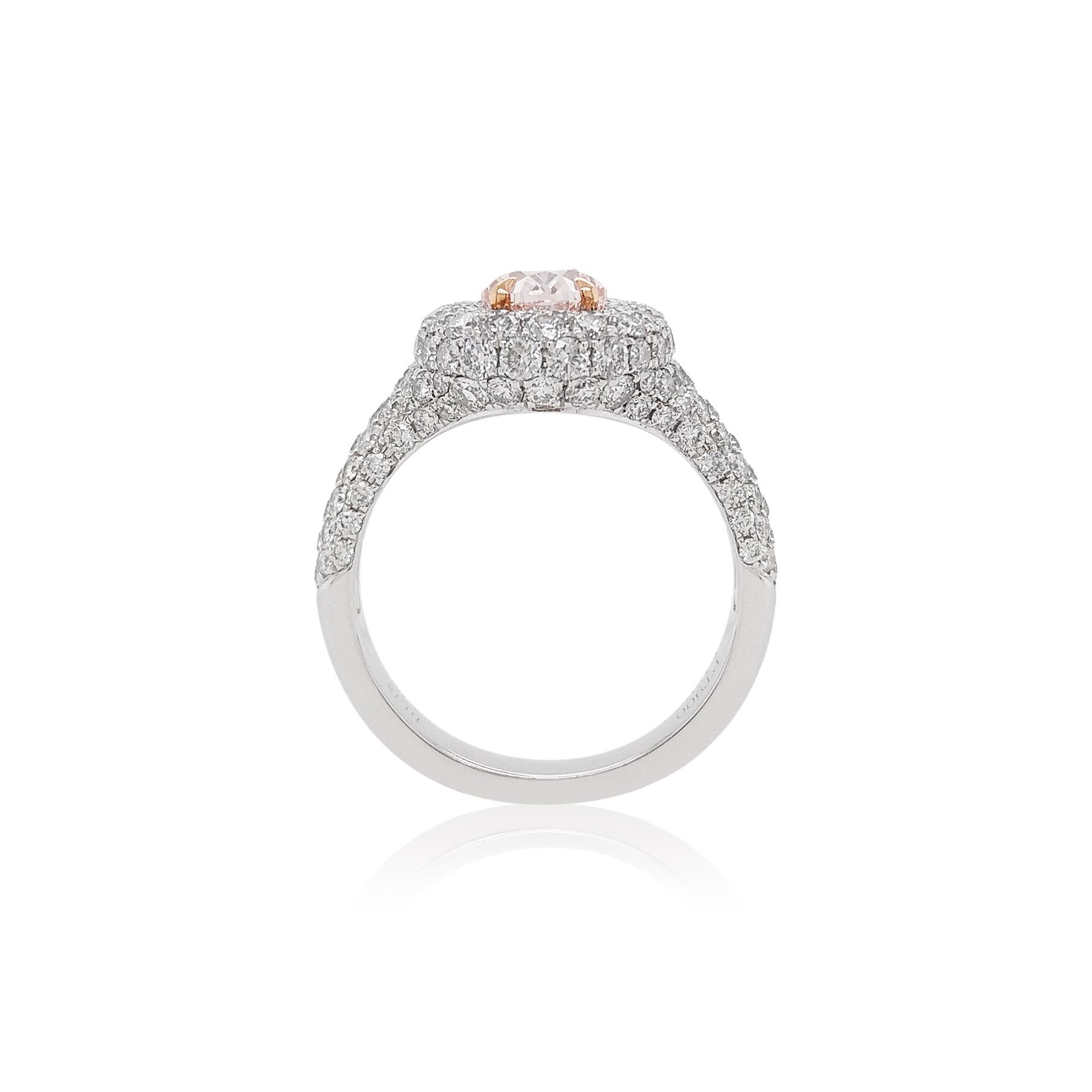 Solitär-Ring, GIA-zertifizierter rosa Diamant Platin (Zeitgenössisch) im Angebot