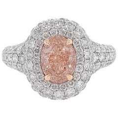 Bague solitaire en platine avec diamant rose certifié GIA