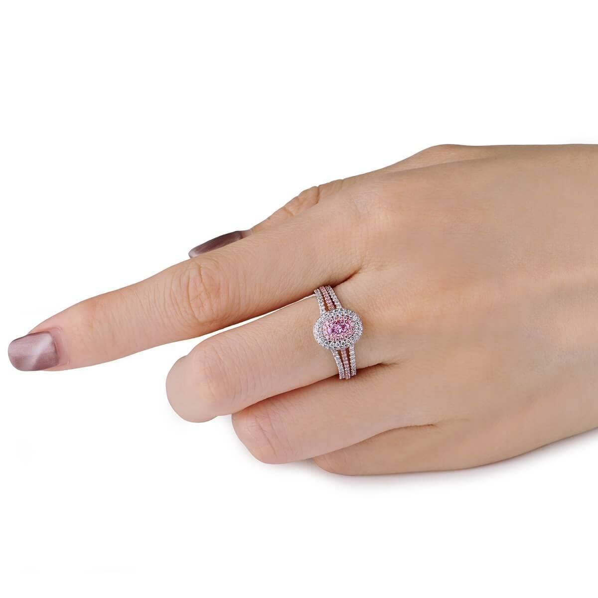 Modern GIA Certified Pink Diamond Ring, 0.95 Carat