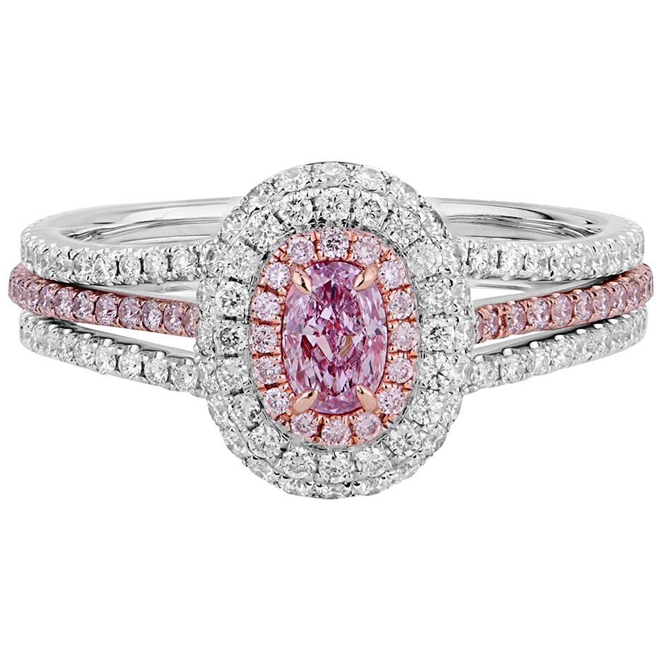 GIA Certified Pink Diamond Ring, 0.95 Carat
